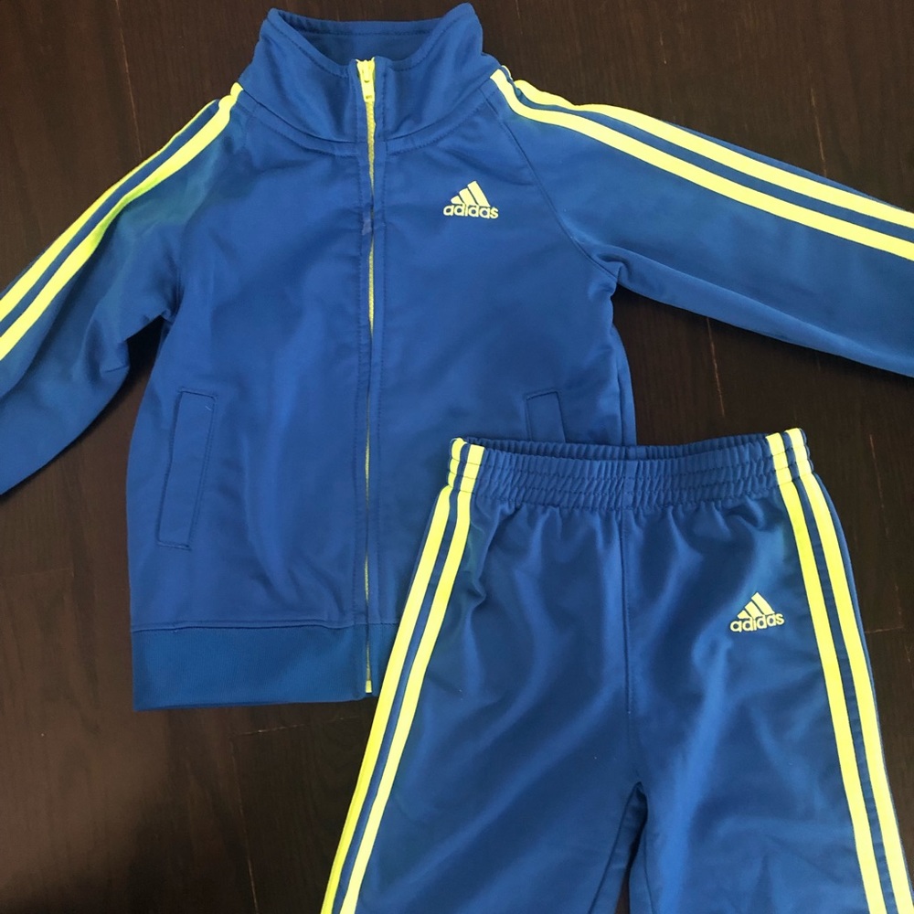 Adidas zip up and matching pants in size 24M